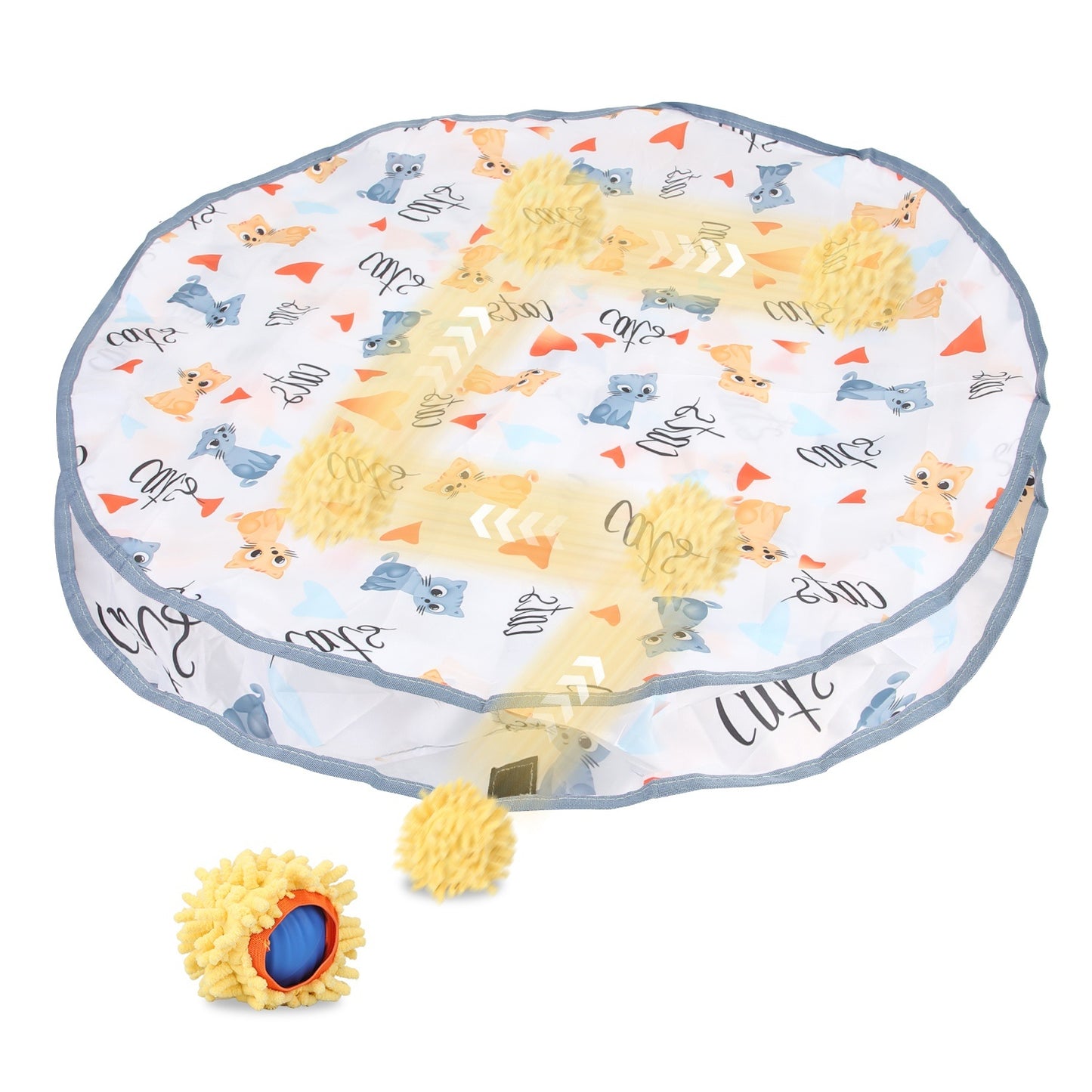 Rechargeable Interactive Cat Toy Ball – Motion Activated Rolling Ball with Cloth Pouch, Hide & Seek Hunting Game for Indoor Cats